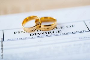 Wedding rings on a final decree of divorce for divorce decree authentication