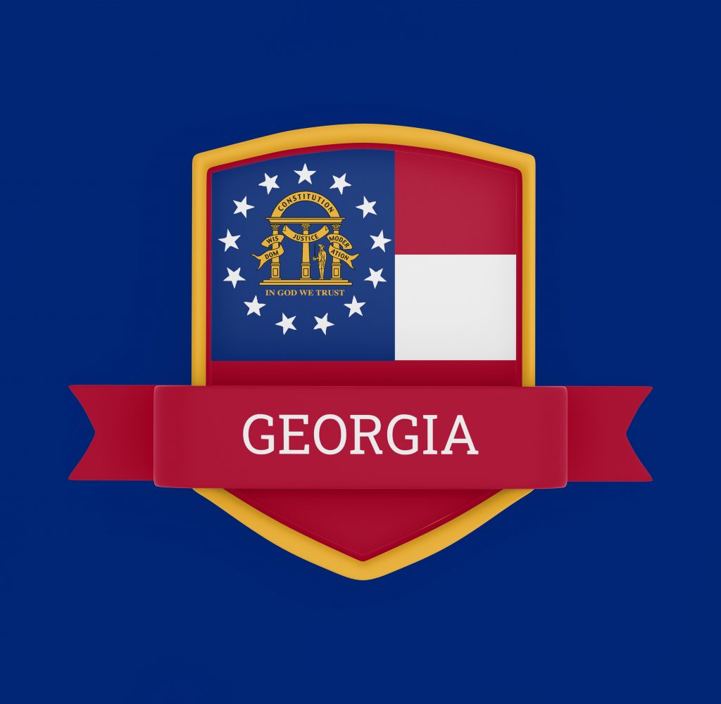 georgia flag with banner